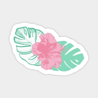 Beautiful Tropical Hibiscus Print Sticker